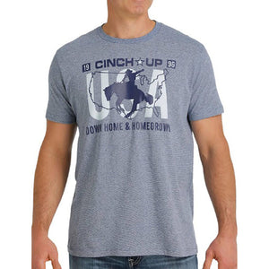 Cinch Men's "Cinch Up" Heather Blue T-Shirt