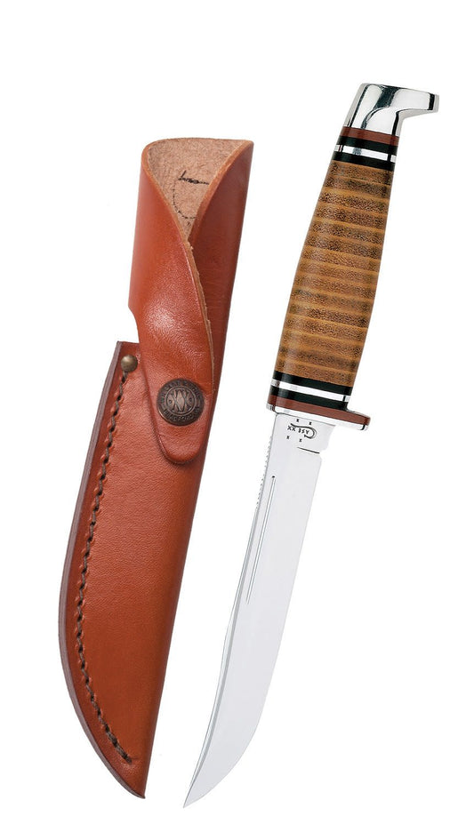 Case Leather 5" Utility Hunter Knife with Leather Sheath