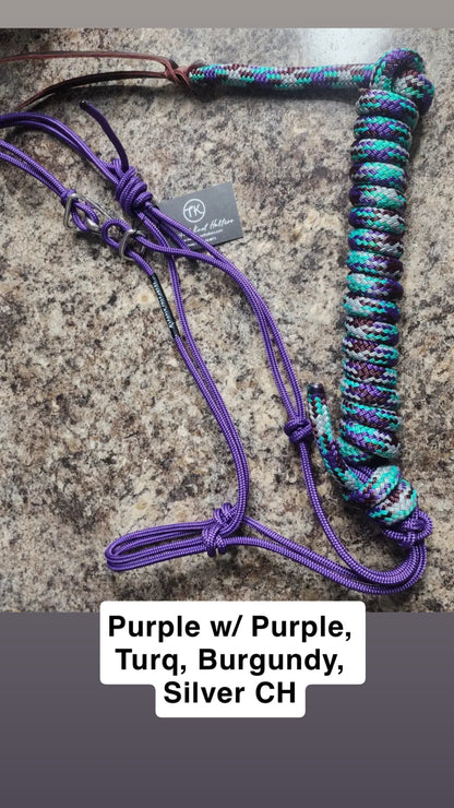 Twisted Knot Halters Rope Halter w/ Easy Off Clip & Lead