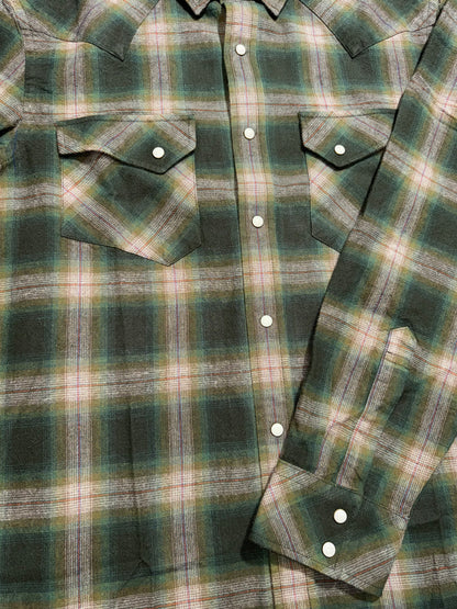 Pendleton Men's Olive Plaid Wyatt Heavy Western Shirt