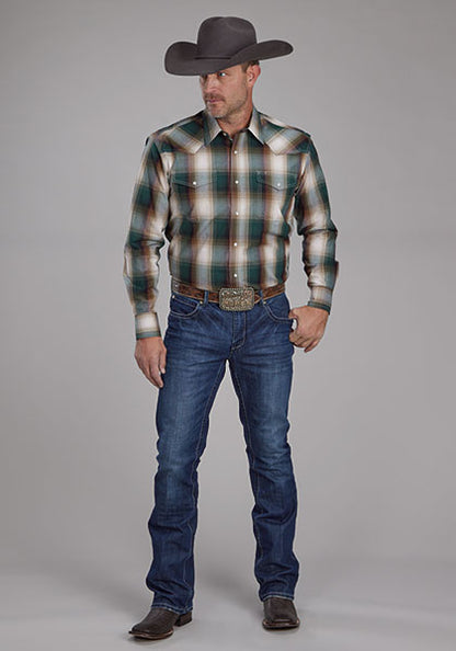 Roper Men's Green Tree Plaid Western Shirt