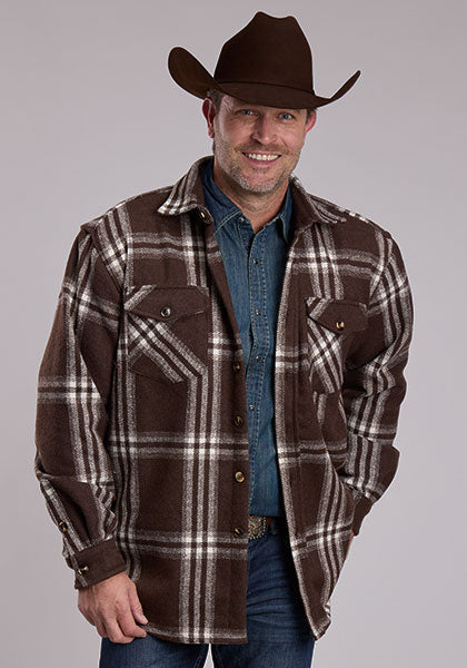 Roper Men's Brown Brushed Twill Shirt Jacket
