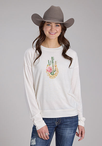 Roper Women's Horseshoe Cactus Long Sleeve T-Shirt