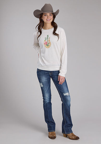 Roper Women's Horseshoe Cactus Long Sleeve T-Shirt