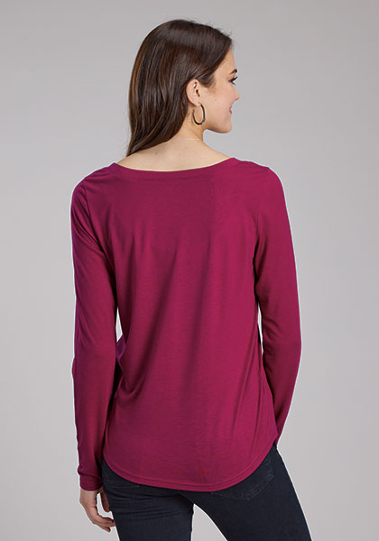 Roper Women's Wine Cactus Long Sleeve T-Shirt