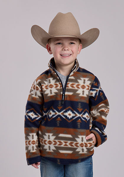 Roper Boys' Aztec 1/4 Zip Fleece Jacket