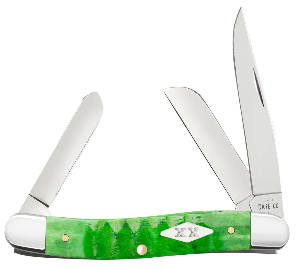 Case Gator Jigged Bright Green Bone Medium Stockman Knife