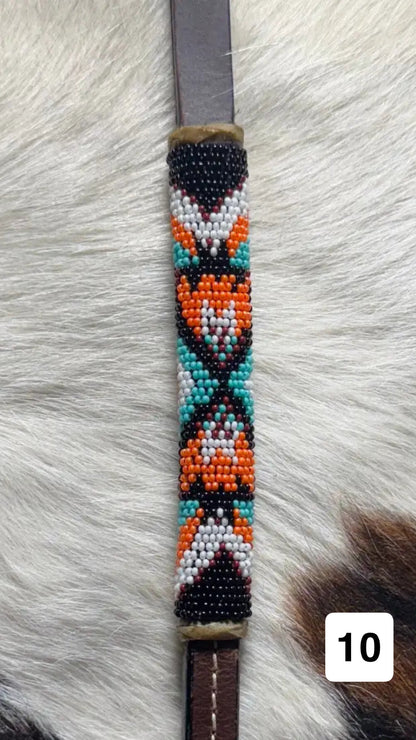 CST Leather Over & Under Whip - Beaded