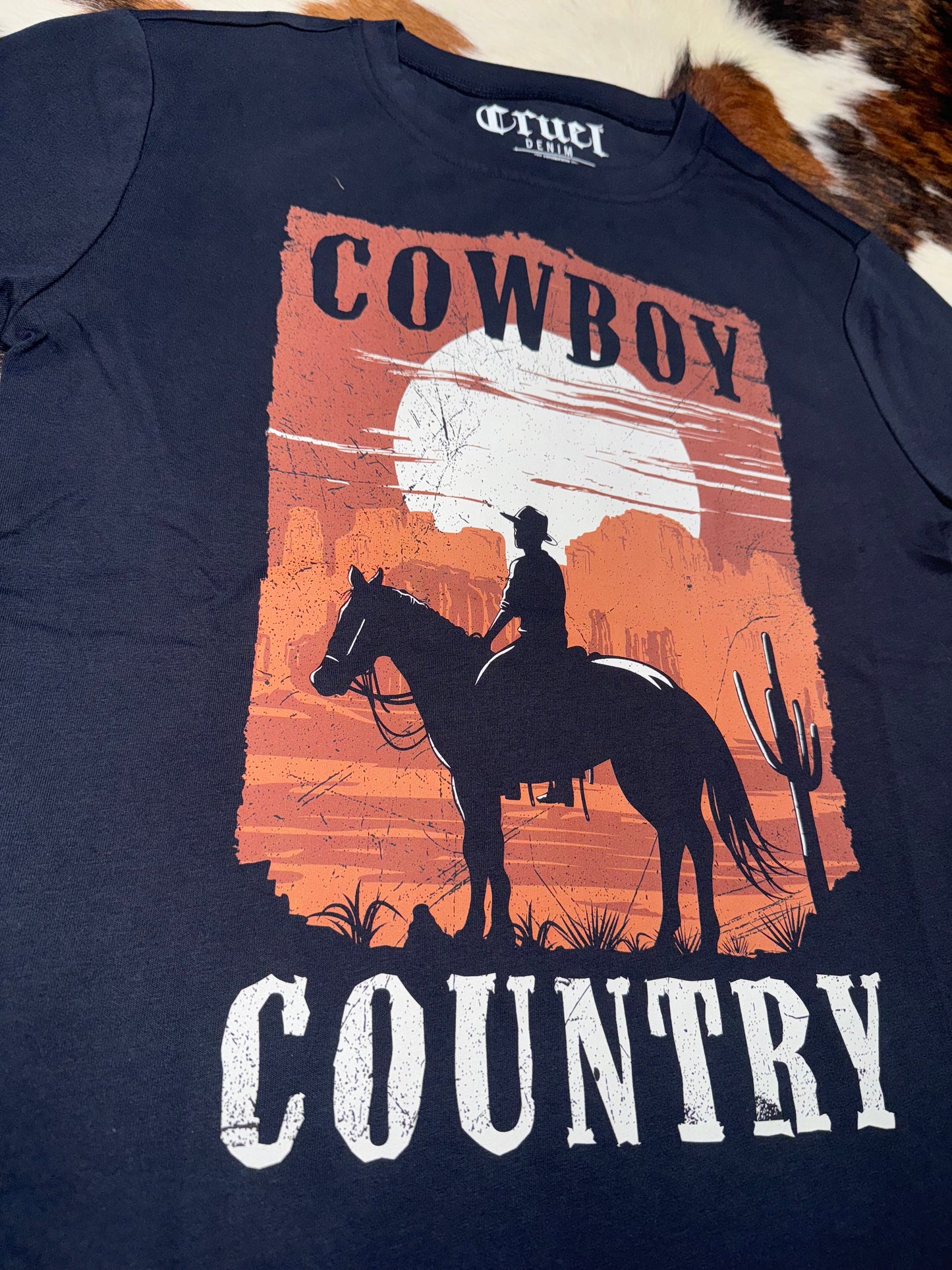 Cruel Women's Black Cowboy Country T-Shirt