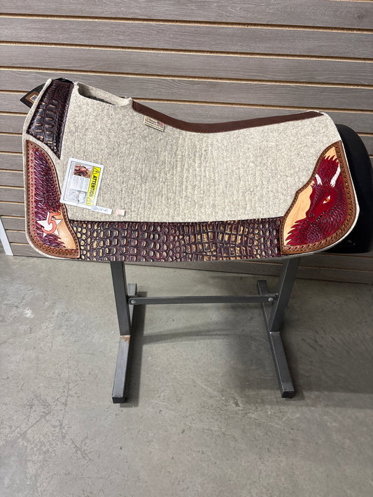 5 Star Barrel Racer Saddle Pad- Limited Edition "Dragon Rider- Red Dragon Cath" 30x28