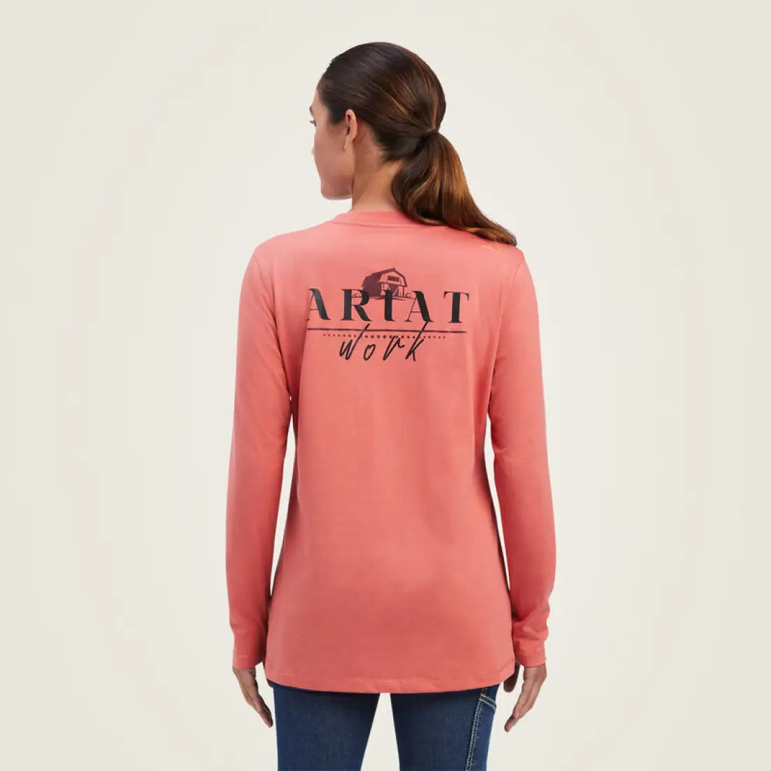 Ariat Women’s Rebar Workman Barn Graphic Long Sleeve T-Shirt Small / Faded Rose Sale Women’s T-Shirt
