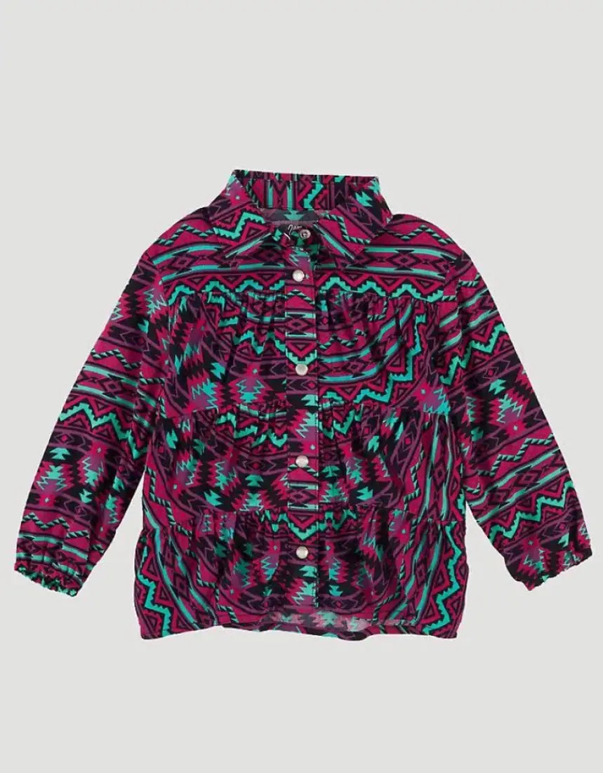 $10: Wrangler Girl’s Infant Multi Southwestern Tiered Western Shirt 0-3M Sale Girl’s Infant