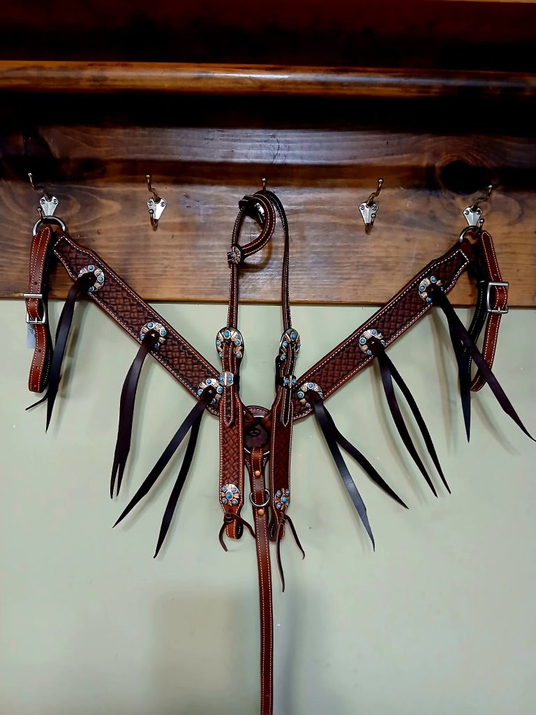 Rafter S. "Turquoise & Strings" Tack Set
