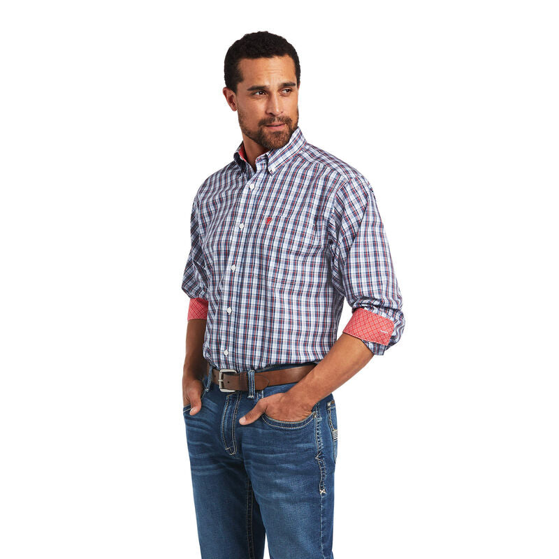 Ariat Men's Big & Tall Red & Blue Plaid Nico Western Shirt