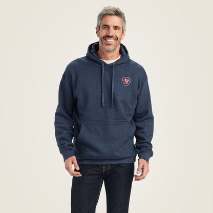 Ariat Men's Big & Tall US of A Navy Heather Hoodie