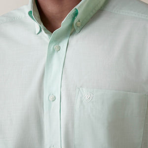 Ariat Men's Mist Green Solid Slub Western Shirt