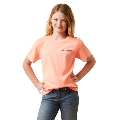 Ariat Girl's Gila River Neon Peach Heather T-Shirt