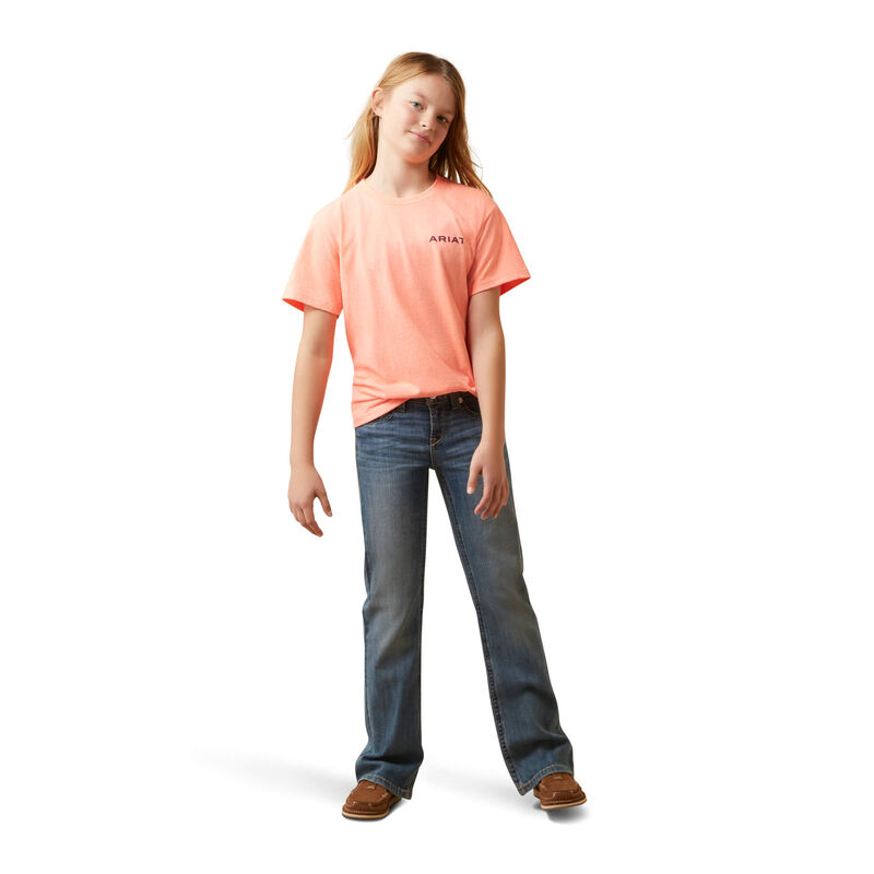 Ariat Girl's Gila River Neon Peach Heather T-Shirt