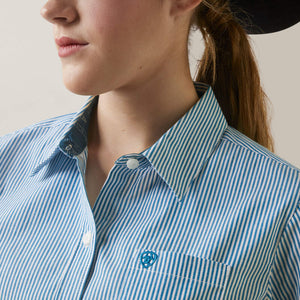 Ariat Women's Kirby Crystal Teal Stripe Western Shirt