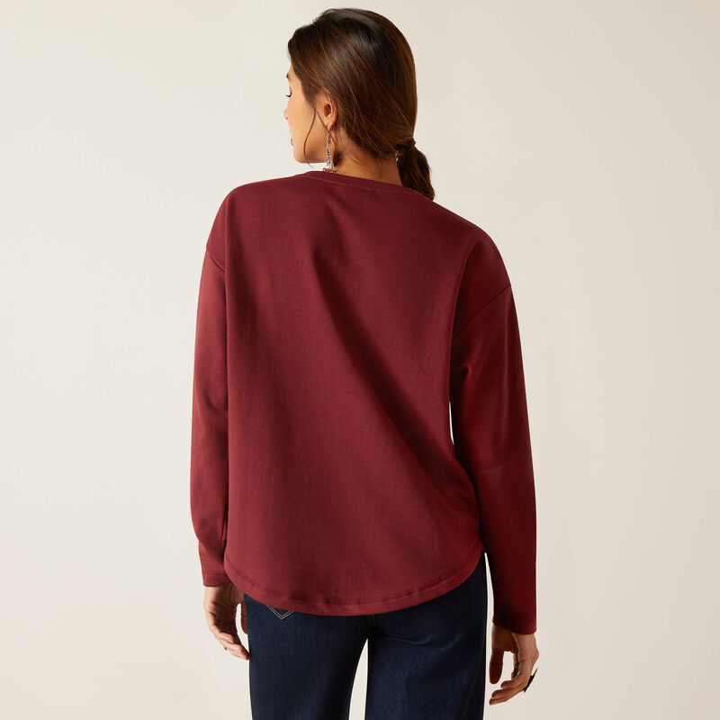 Ariat Women's Oxblood Terry Henley Sweatshirt