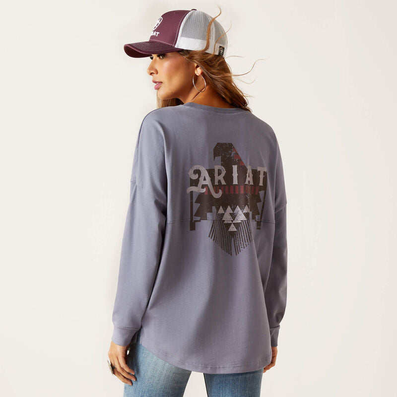 Ariat Women's Folkstone Gray Thunderbird Long Sleeve T-Shirt