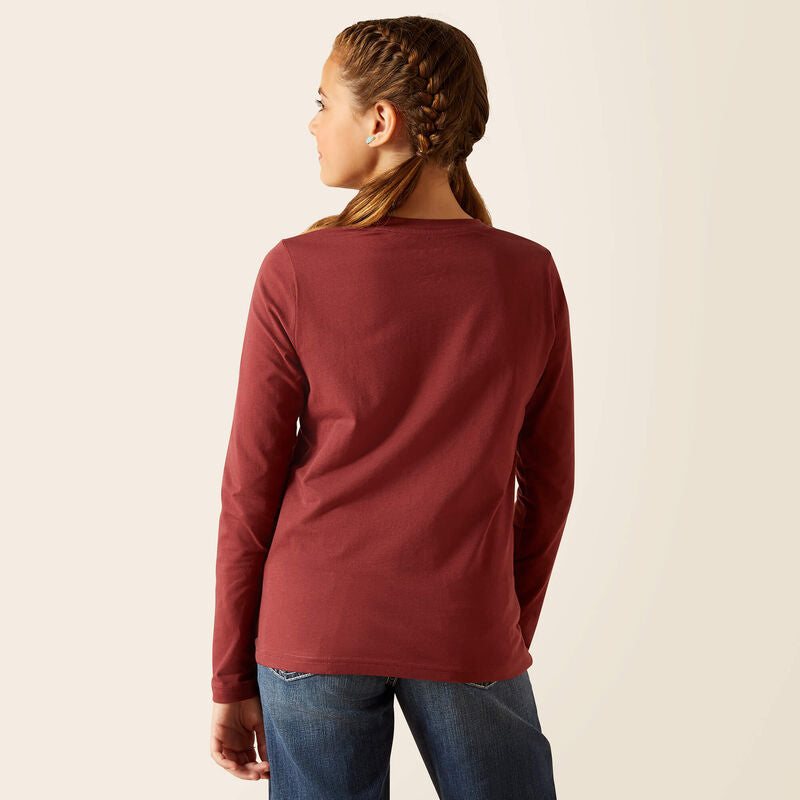 Ariat Girl's Oxblood Rodeo Long Sleeve T-Shirt