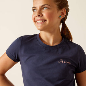 Ariat Girl's Navy Eclipse Pretty Shield T-Shirt