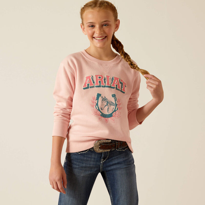 Ariat Girl's Blushing Rose College Pullover