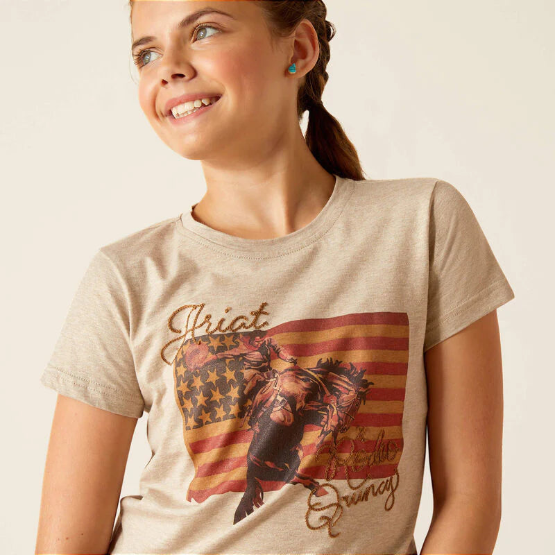 Ariat Girl's Gold Flag Rodeo Quincy T-Shirt