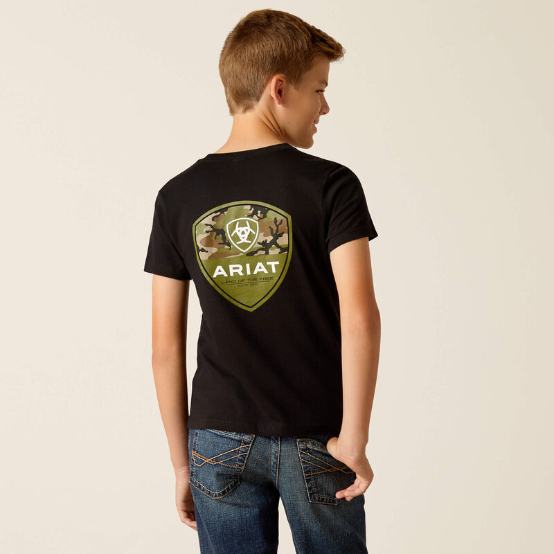 Ariat Boy's Black Camo Corps T-Shirt