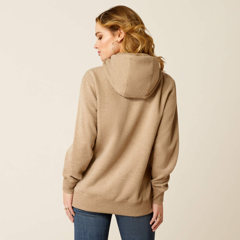 Ariat Women's Dark Heather Oatmeal Bronco Stitch Hoodie