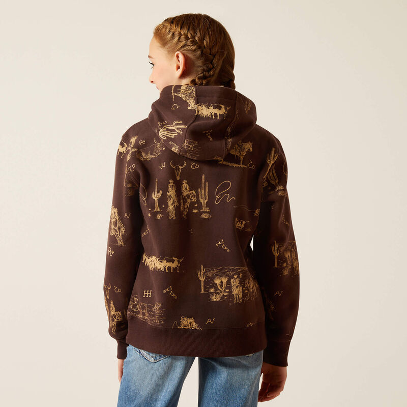 Ariat Girl's Brown Ranchin' Hoodie