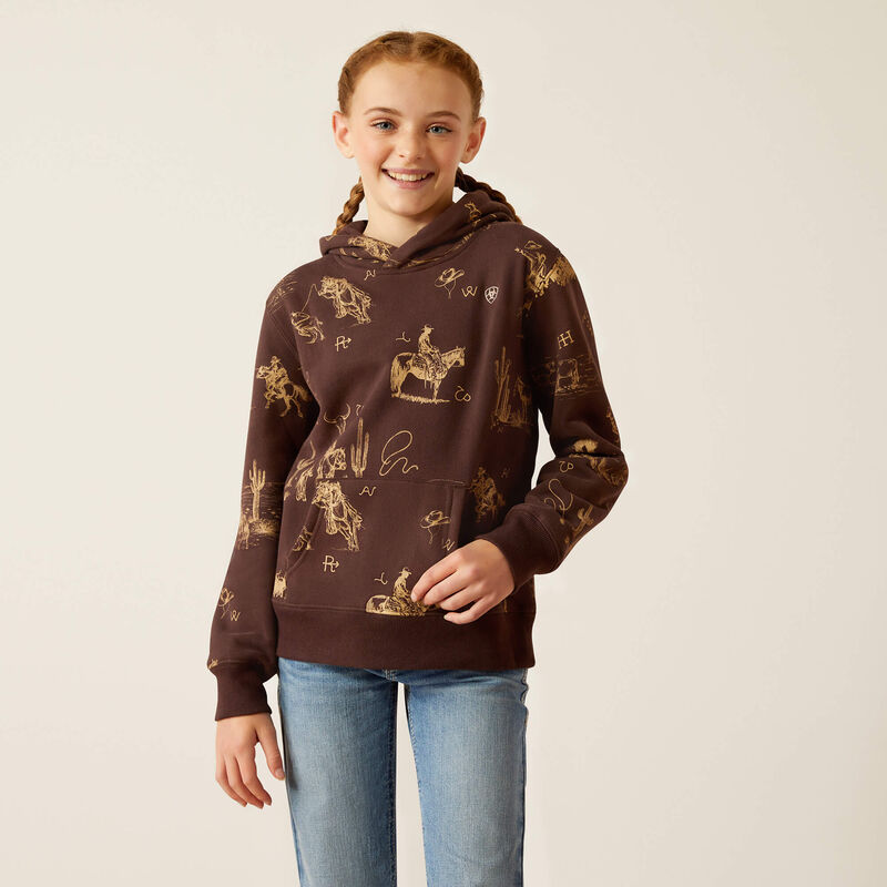 Ariat Girl's Brown Ranchin' Hoodie