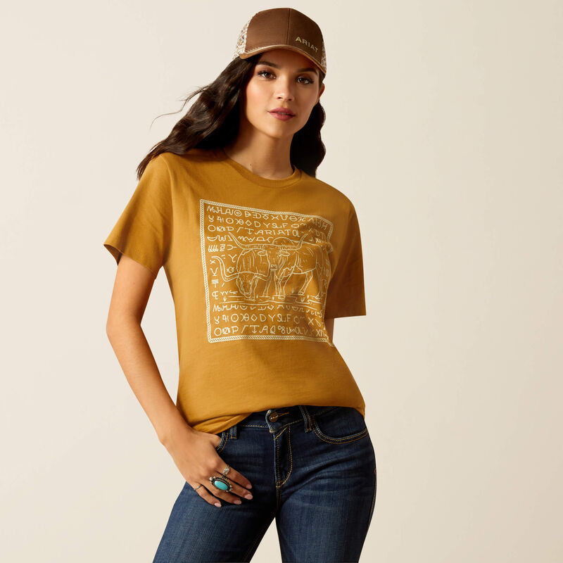 Ariat Women's Harvest Gold Longhorn Brand T-Shirt