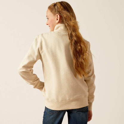 Ariat Girl's Heather Oatmeal Pasture ¼ Zip Pullover