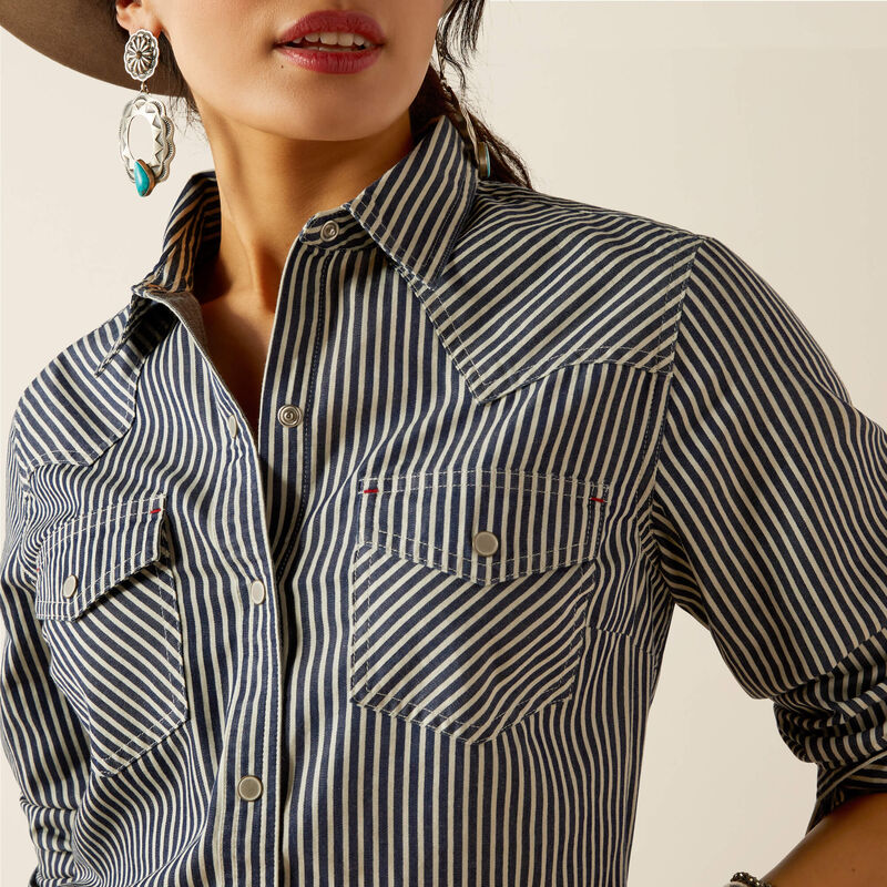 Ariat Women's Indigo Railroad Stripe Western Shirt