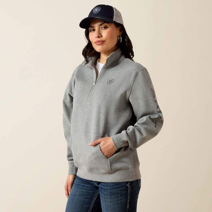 Ariat Women's Heather Gray Foundation ½ Zip Pullover