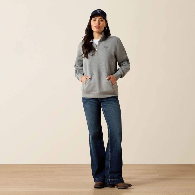 Ariat Women's Heather Gray Foundation ½ Zip Pullover