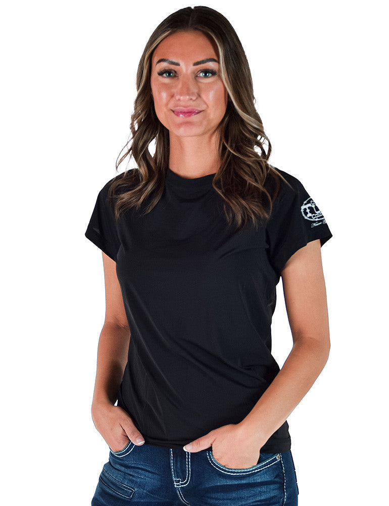 Cowgirl Tuff Women's Black Short Sleeve Cooling Breathe T-Shirt