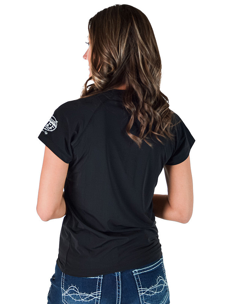 Cowgirl Tuff Women's Black Short Sleeve Cooling Breathe T-Shirt