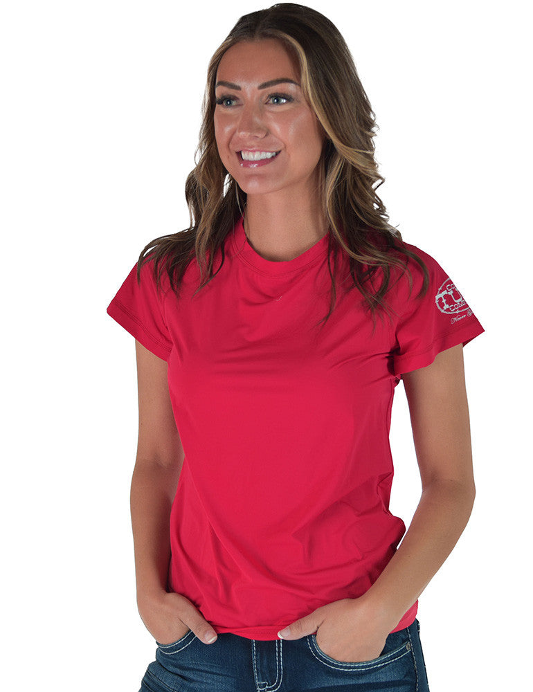 Cowgirl Tuff Women's Red Short Sleeve Cooling Breathe T-Shirt