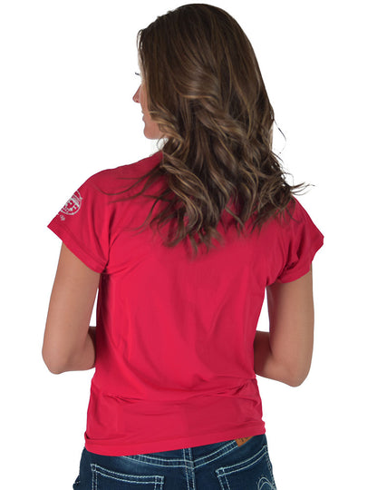 Cowgirl Tuff Women's Red Short Sleeve Cooling Breathe T-Shirt