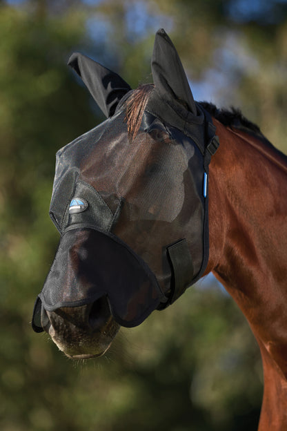 Weatherbeeta Comfitec Insect Guard Fly Mask With Ears & Nose- Black