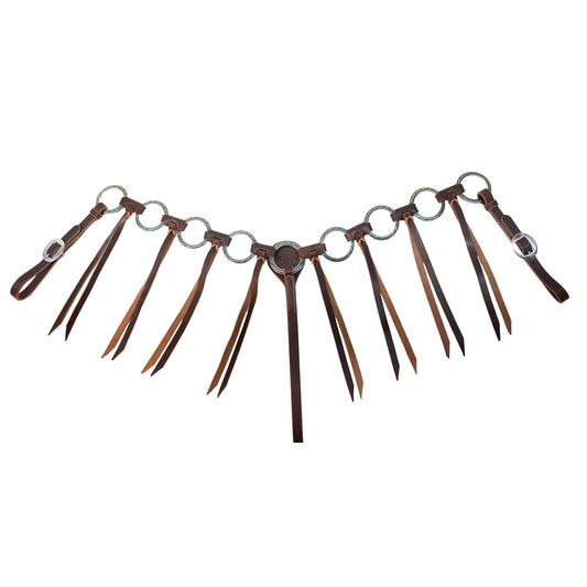 Professional's Choice Ring Breastcollar with Burgundy Tassle