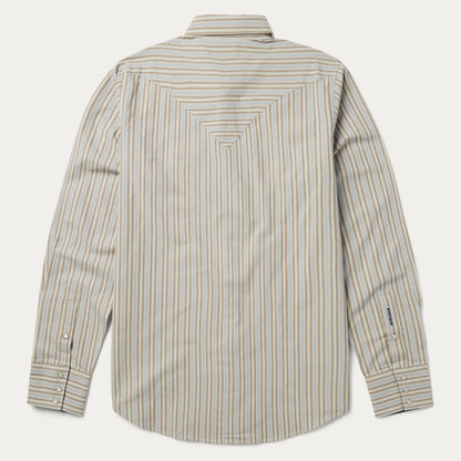 Stetson Men's Ticking Dobby Stripe Western Shirt