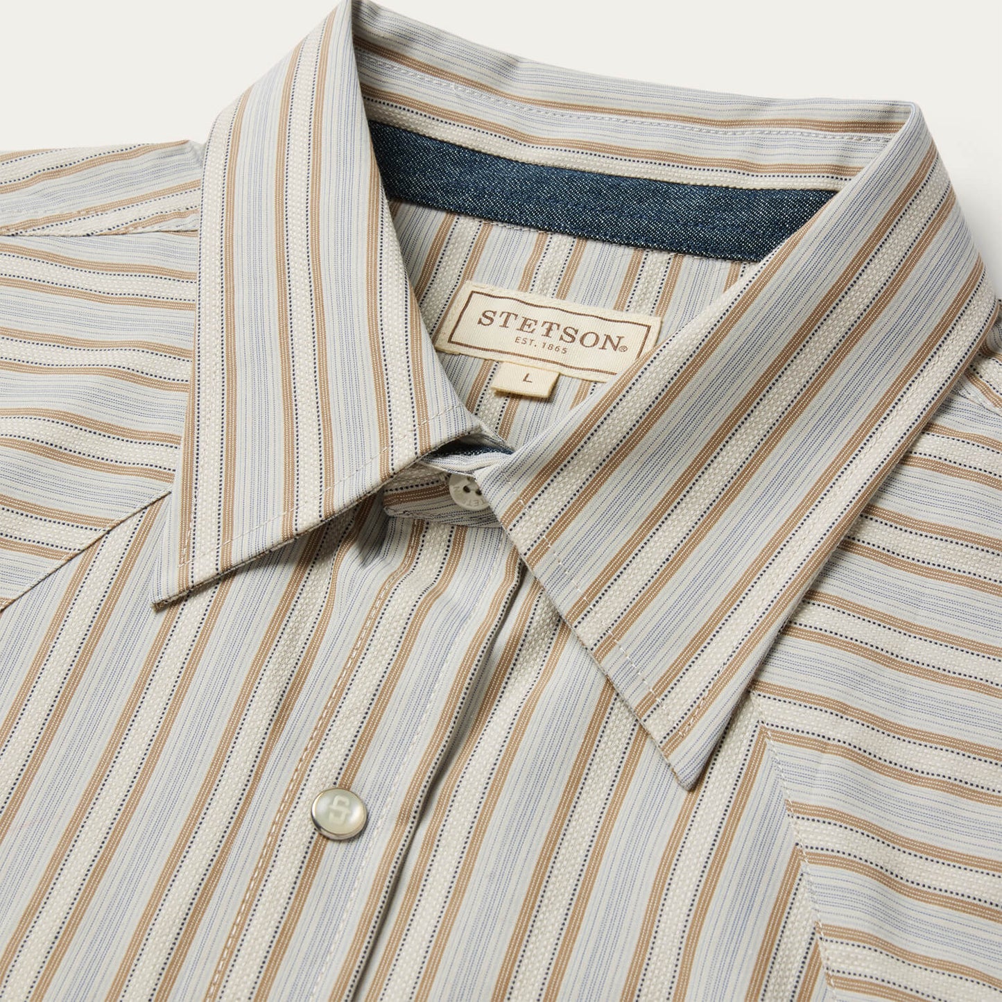 Stetson Men's Ticking Dobby Stripe Western Shirt