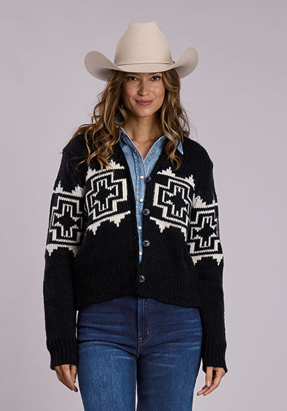 Stetson Women's Black Button Front Cardigan