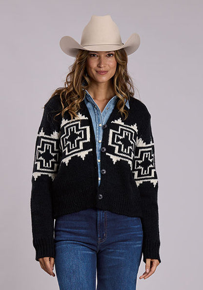 Stetson Women's Black Button Front Cardigan