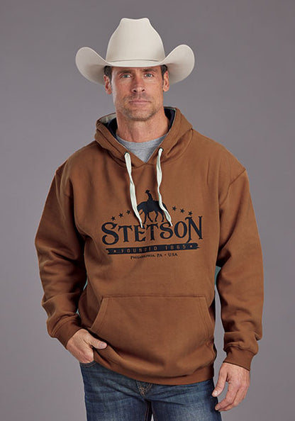 Stetson Men's Earth Orange Horse Rider & Star Hoodie