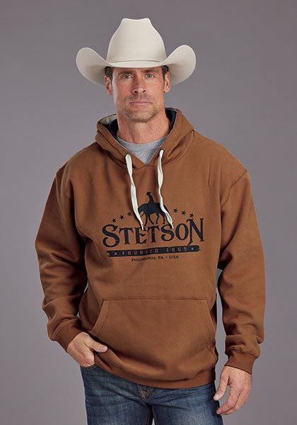 Stetson Men's Earth Orange Horse Rider & Star Hoodie